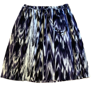 Faded Glory Drawstring Waist Large Ocean Colors Midi Skirt